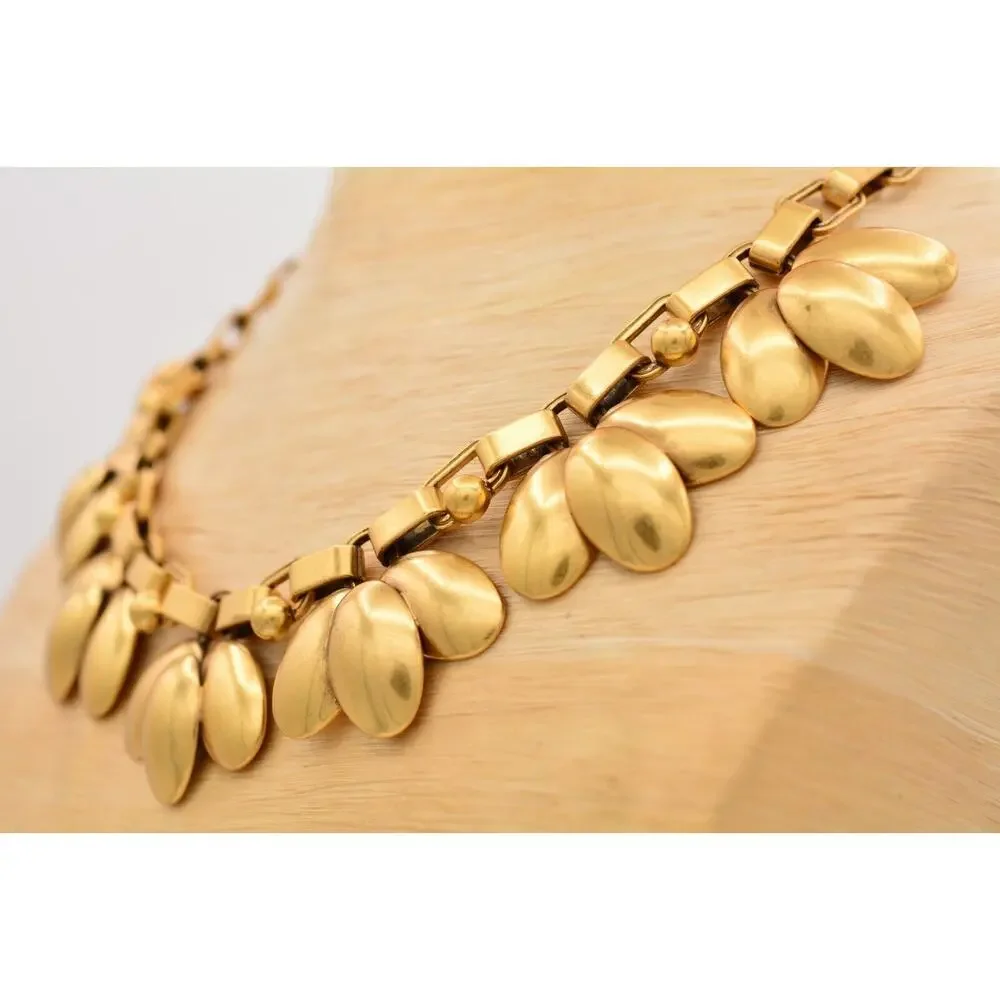 Stella & Dot Vintage Collar Necklace Brushed Gold Antiqued Chunky Charm Chain 9J